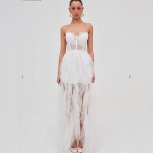For Love and Lemons Bustier White Gown. Worn only once a for wedding